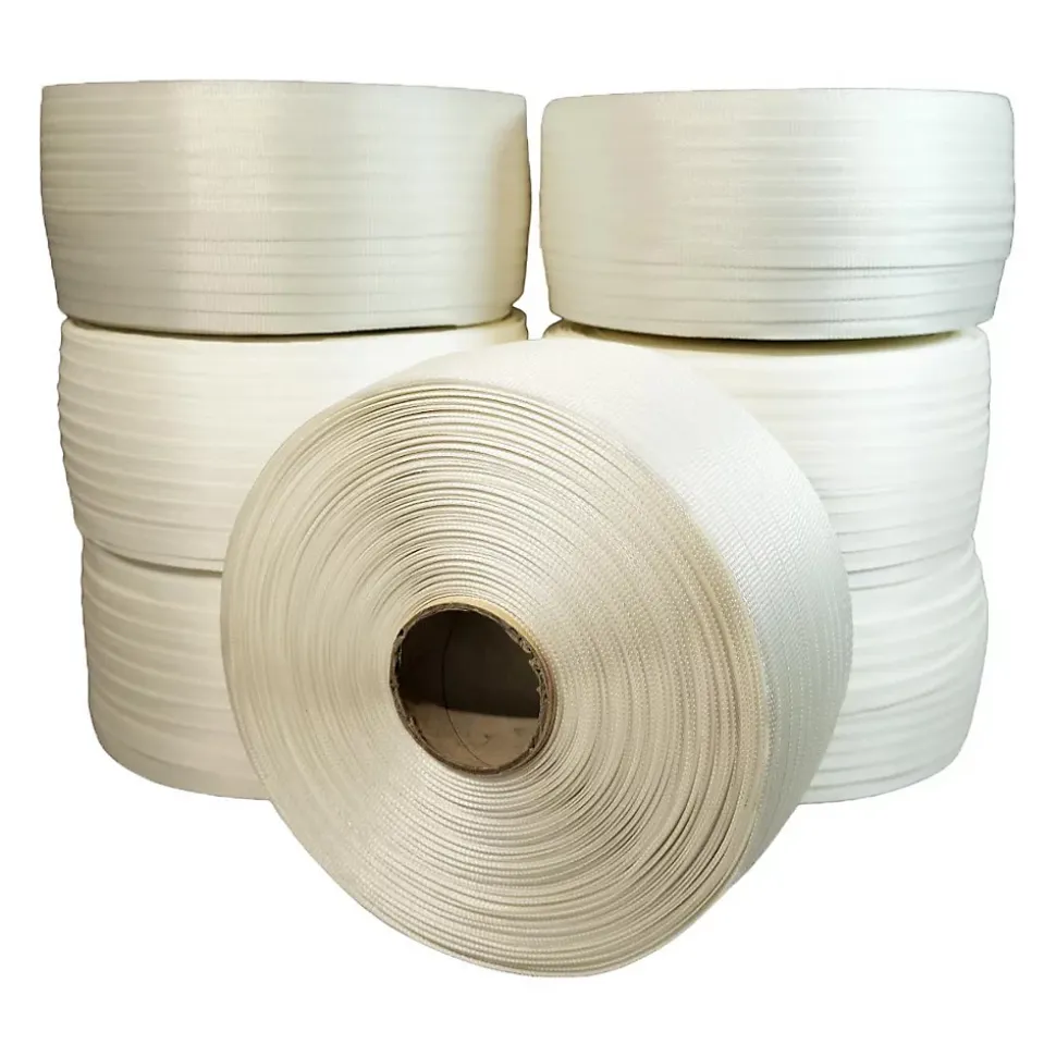 Lot de 7 Feuillards de cerclage tressés 19 mm x 500 m dont 1 OFFERT - Feuillard Haute Résistance 750kg - TECPLAST LFT1