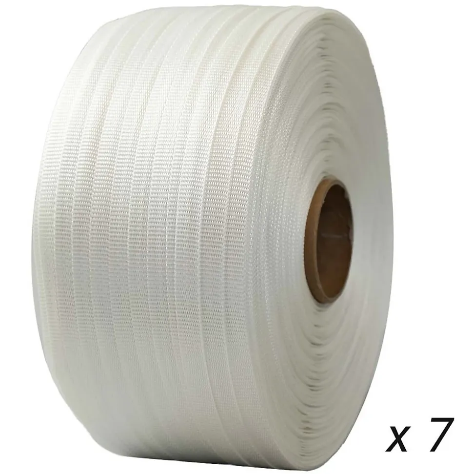 Lot de 7 Feuillards de cerclage tressés 19 mm x 500 m dont 1 OFFERT - Feuillard Haute Résistance 750kg - TECPLAST LFT1