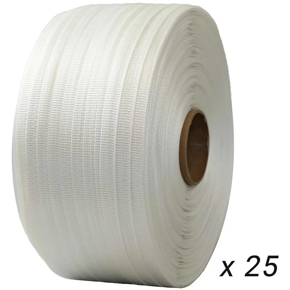 Lot de 25 Feuillards de cerclage tressés 13 mm x 1100 m dont 5 OFFERTS - Feuillard Haute Résistance 350kg - TECPLAST LFT3