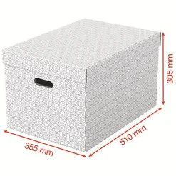Lot de 3 grandes boîtes en carton élégantes Home L - Blanc
