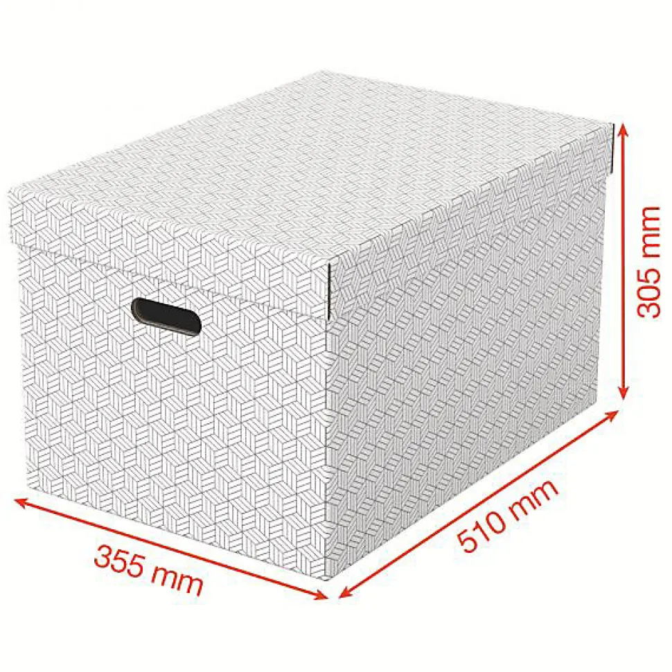 Lot de 3 grandes boîtes en carton élégantes Home L - Blanc