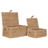 Lot de 2 Paniers Décoratifs de Rangement Bogra, Marron, Herbe de Mer, 28x40x20 cm, Seven Design