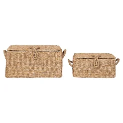 Lot de 2 Paniers Décoratifs de Rangement Bogra, Marron, Herbe de Mer, 28x40x20 cm, Seven Design