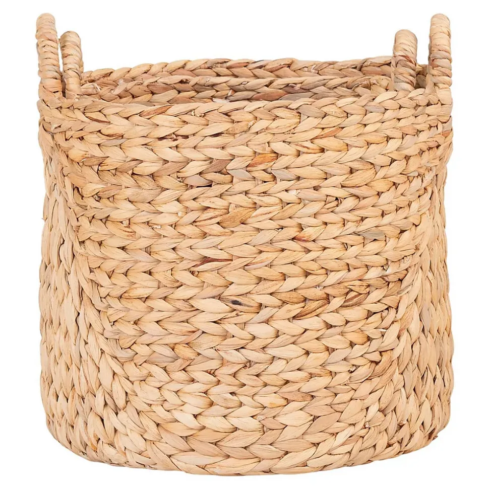 Lot de 2 Paniers Décoratifs de Rangement Passo, Marron, Jacinthe d'Eau, 35x35x37 cm, Seven Design