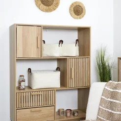 Lot de 3 paniers de rangement en bouclette