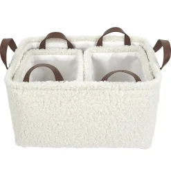 Lot de 3 paniers de rangement en bouclette