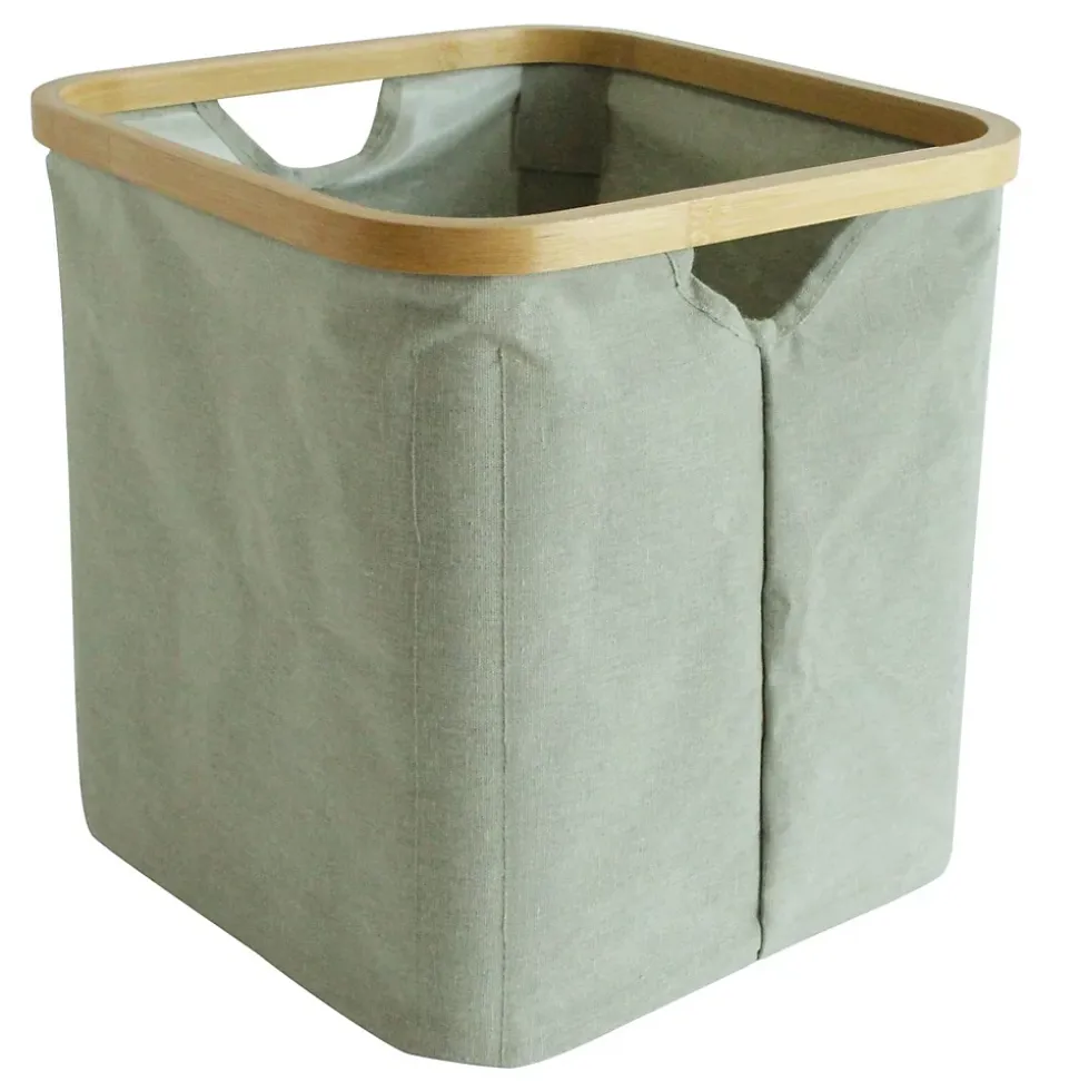 Lot de 6 Paniers de Rangement Hyppolite en tissu vert 30 x 30 x 30 cm