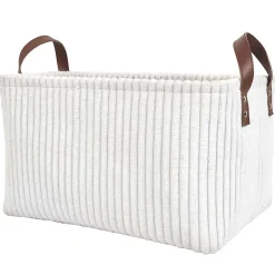 Lot de 3 paniers de rangement en tissu côtelé