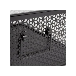 Lot de 3 paniers de rangement en métal noir 32 x 32 x 14 cm