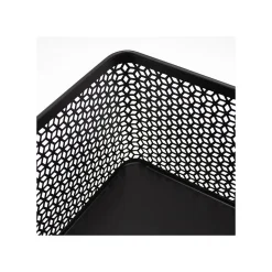 Lot de 3 paniers de rangement en métal noir 32 x 32 x 14 cm