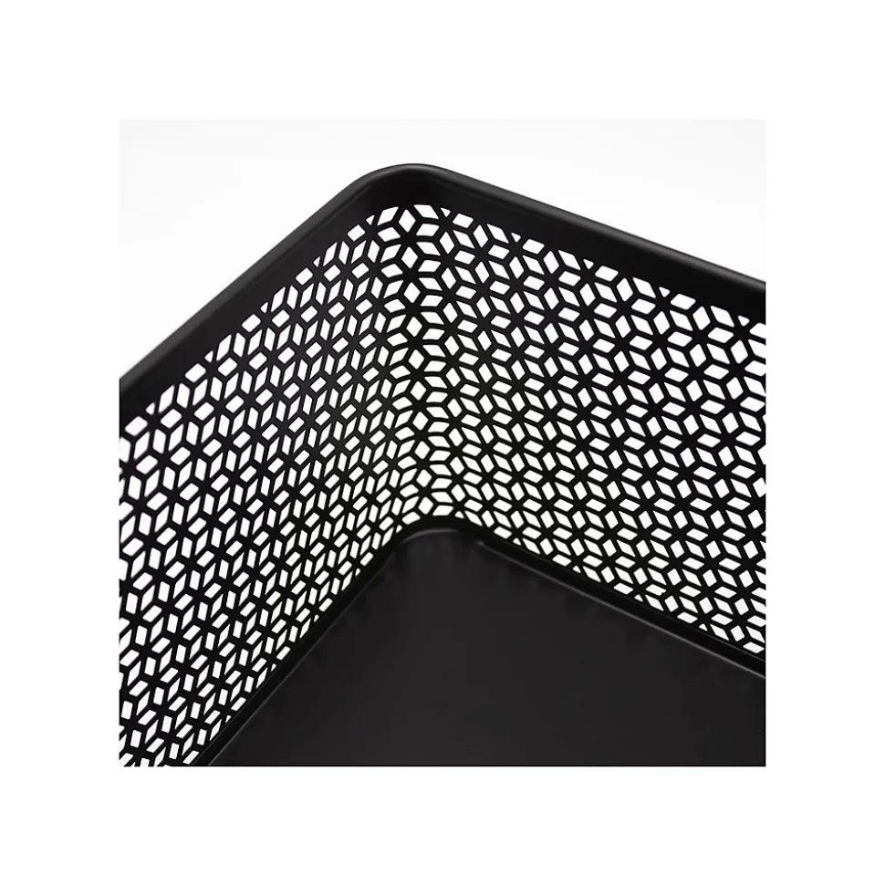 Lot de 3 paniers de rangement en métal noir 32 x 32 x 14 cm
