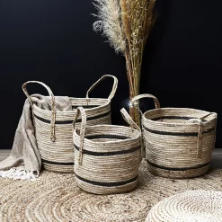 Lot de 3 Paniers en fibre de maïs