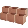 Lot de 6 paniers pliables en tissu terracotta 31 x 31 x 31 cm
