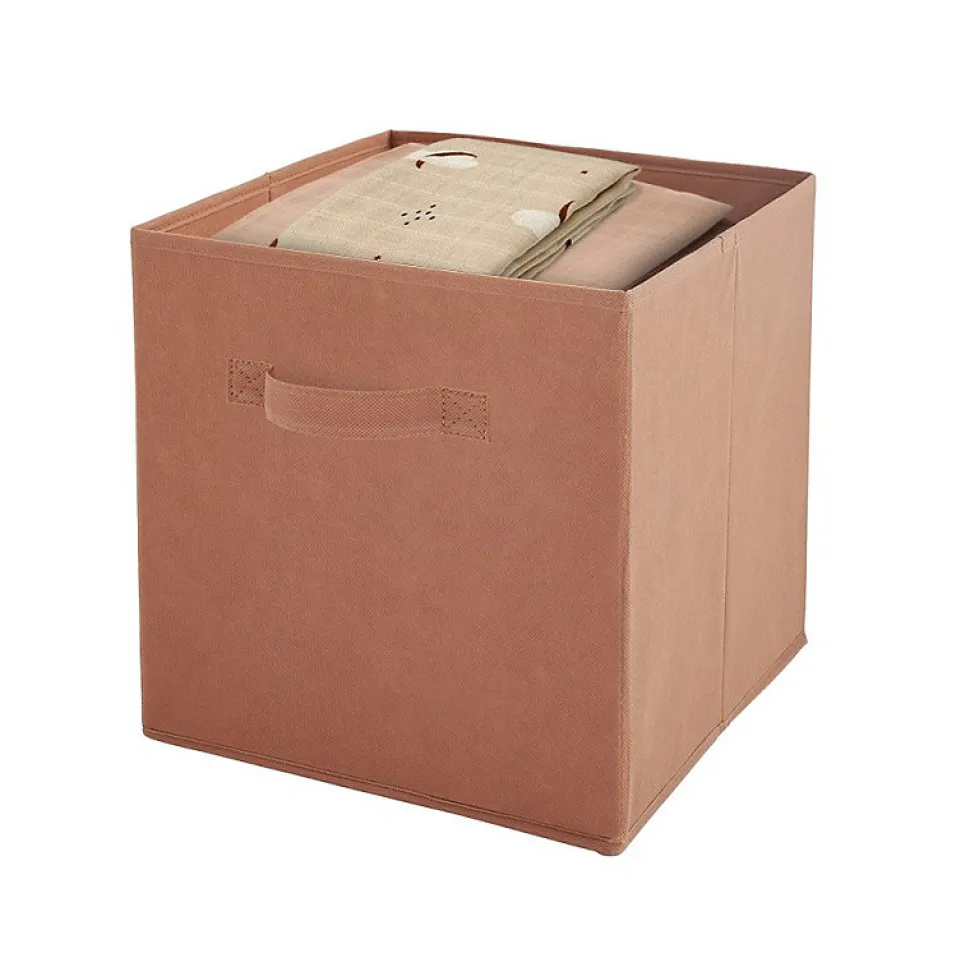 Lot de 6 paniers pliables en tissu terracotta 31 x 31 x 31 cm