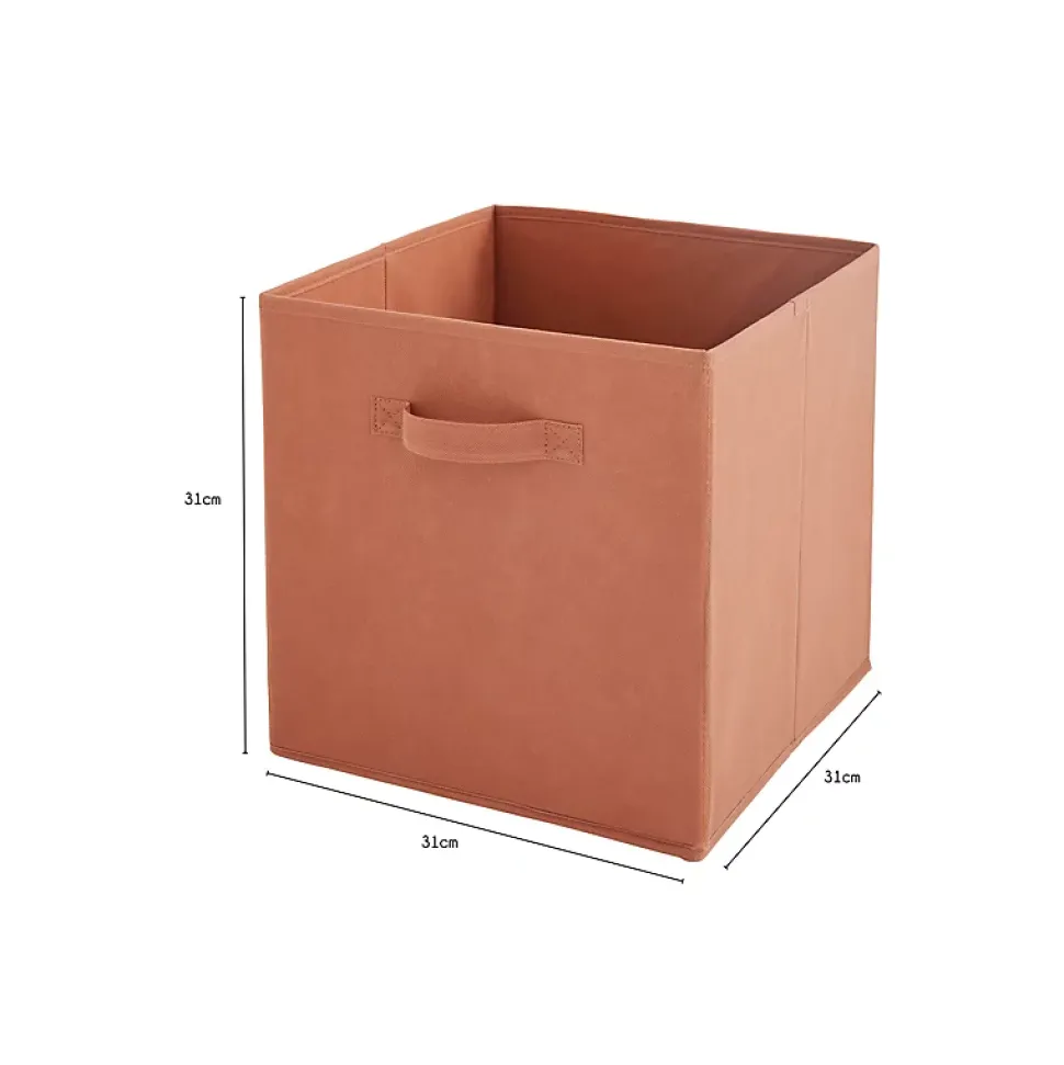Lot de 6 paniers pliables en tissu terracotta 31 x 31 x 31 cm
