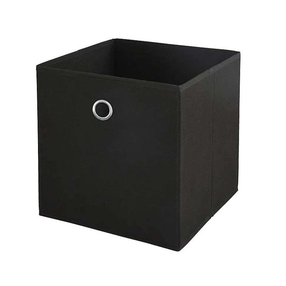 Lot de 6 paniers pliables en tissu noir 31 x 31 x 31 cm
