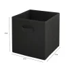Lot de 12 paniers pliables en tissu noir 27 x 27 x 27 cm