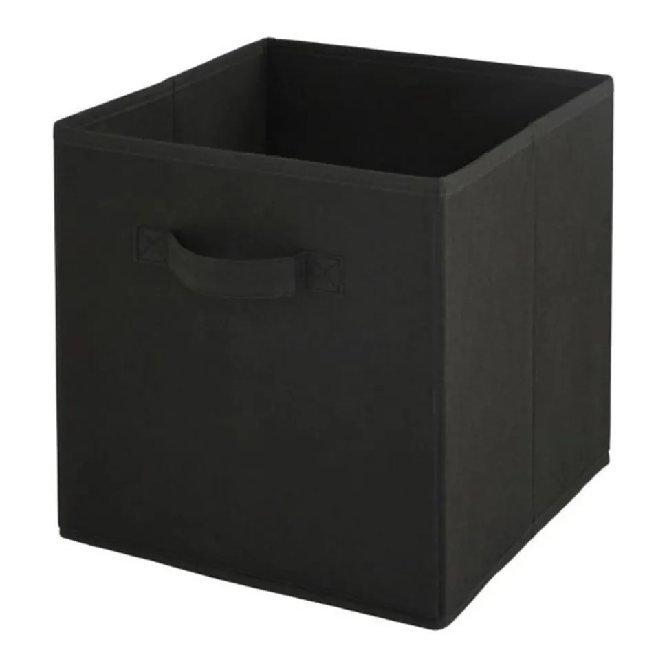Lot de 6 paniers pliables en tissu noir 27 x 27 x 27 cm