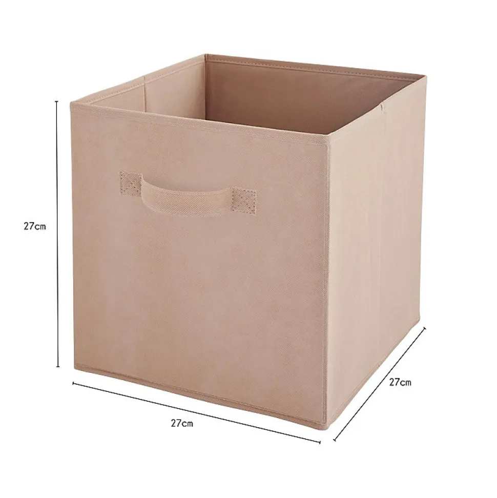 Lot de 6 paniers pliables en tissu rose 27 x 27 x 27 cm