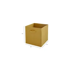 Lot de 12 paniers pliables en tissu jaune moutarde 31 x 31 x 31 cm