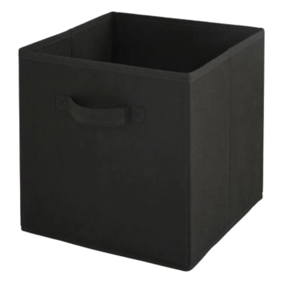 Lot de 12 paniers pliables en tissu noir 31 x 31 x 31 cm