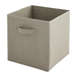 Lot de 6 paniers pliables en tissu taupe 27 x 27 x 27 cm