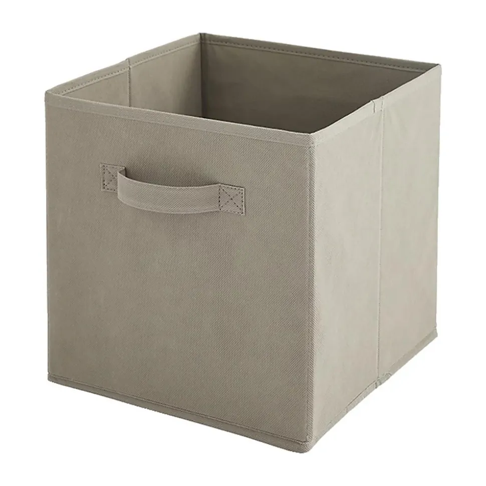 Lot de 6 paniers pliables en tissu taupe 27 x 27 x 27 cm