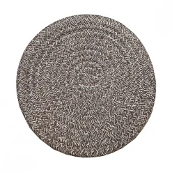 Lot de 4 paniers rond en corde de coton marron et blanc - COTON