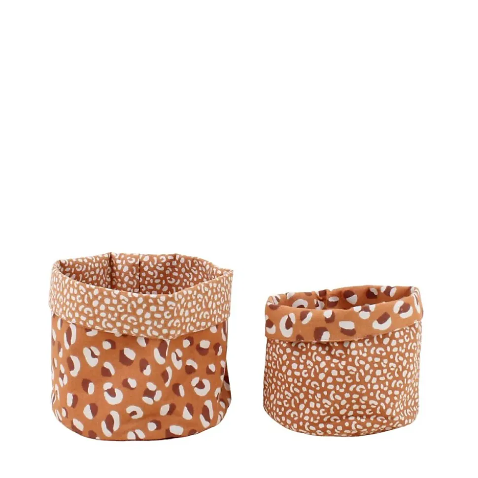 Lot de 2 panières imprimé léopard