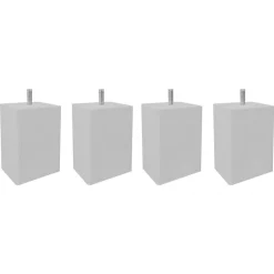 Lot de 4 pieds de meuble gris 10x7 carré bois de hêtre - PIEDS DE LIT