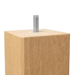 Lot de 4 pieds de meuble 15x7 carré en bois de hêtre - PIEDS DE LIT