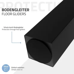 Lot de 4 pieds de table ML-Design H30 cm noir brillant inclinés 96 degrés en acier profil 8x8 cm design I