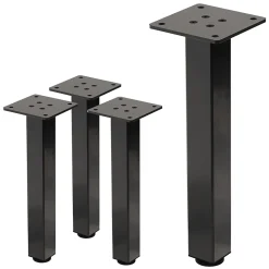Lot de 4 pieds de table ML-Design H30 cm en acier industriel profil 4x4 cm I-design à vis réglables