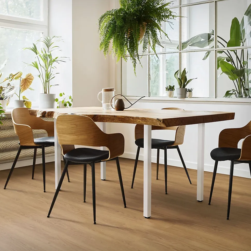 Lot de 4 pieds de table ML-Design H72 cm blanc brillant en acier profil carré 4x4 cm I-design
