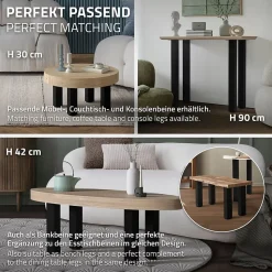 Lot de 4 pieds de table ML-Design H72 cm noir brillant en acier profil carré 8x8 cm I-design