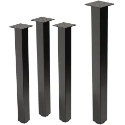 Lot de 4 pieds de table ML-Design H90 cm gris foncé en acier industriel profil carré 8x8 cm I-design