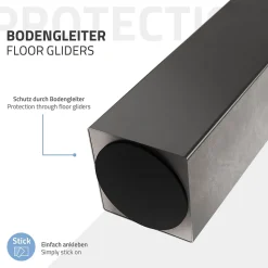 Lot de 4 pieds de table ML-Design H42 cm gris foncé inclinés en acier profil 8x8 cm design I