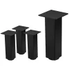 Lot de 4 pieds de table ML-Design H30 cm noir brillant en acier profil carré 8x8 cm I-design