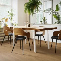 Lot de 4 pieds de table ML-Design H72 cm blanc brillant inclinés en acier profil 4x4 cm design I