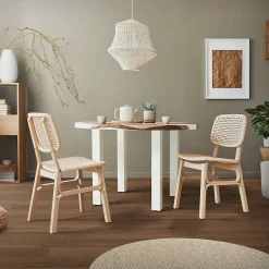 Lot de 4 pieds de table ML-Design H72 cm blanc brillant en acier profil carré 8x8 cm I-design