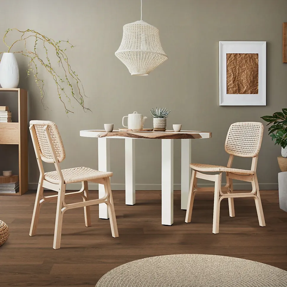 Lot de 4 pieds de table ML-Design H72 cm blanc brillant en acier profil carré 8x8 cm I-design