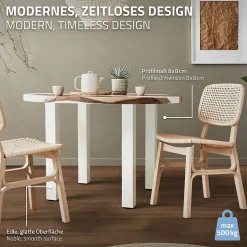 Lot de 4 pieds de table ML-Design H72 cm blanc brillant en acier profil carré 8x8 cm I-design