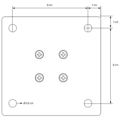 Lot de 4 pieds de table ML-Design H42 cm en acier industriel profil 4x4 cm I-design à vis réglables