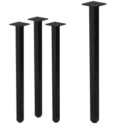 Lot de 4 pieds de table ML-Design H72 cm noir brillant en acier profil carré 4x4 cm I-design