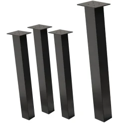 Lot de 4 pieds de table ML-Design H72 cm gris foncé inclinés en acier profil 8x8 cm design I