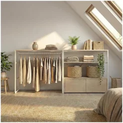 Lot de 2 portants vêtements KADRA sous combles modulables 200x85cm