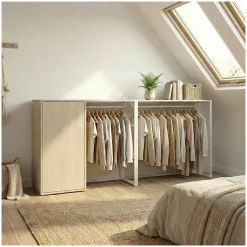 Lot de 2 portants vêtements KADRA sous combles 200x85cm