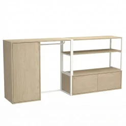 Lot de 2 portants vêtements KADRA sous combles avec caisson 200x85cm