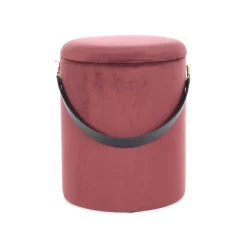 Lot de 2 Poufs & Coffres de Rangement "Arabella" 44cm Rouge