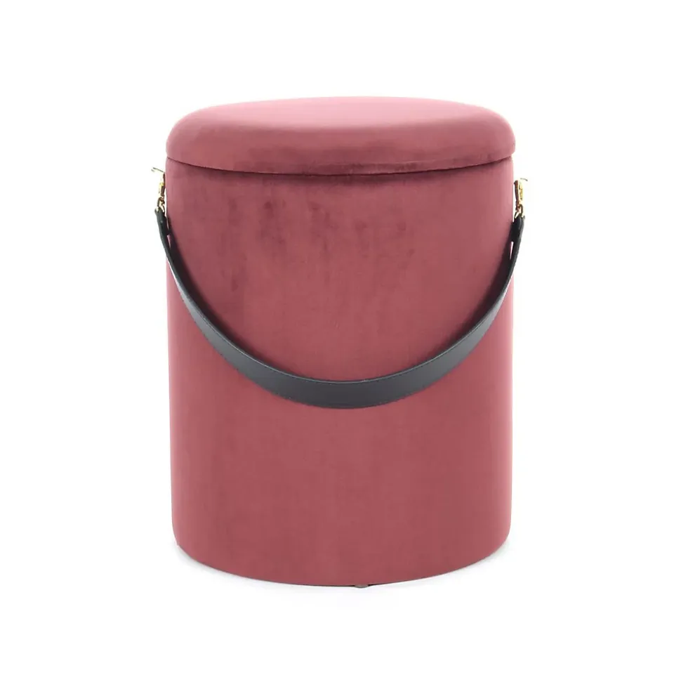 Lot de 2 Poufs & Coffres de Rangement "Arabella" 44cm Rouge